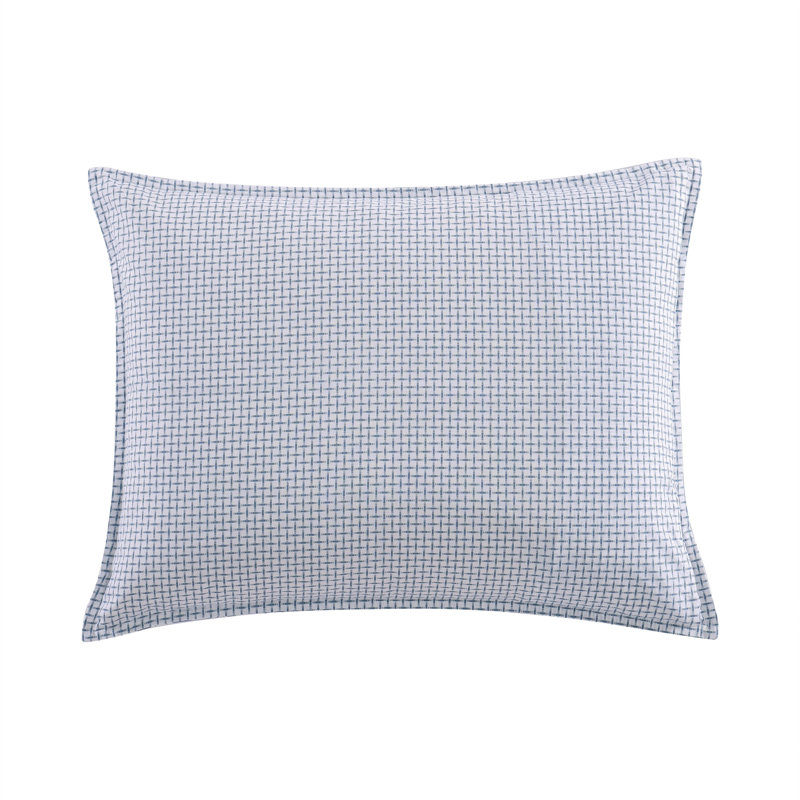 Twin Blue and White Cotton Reversible Duvet Cover Set