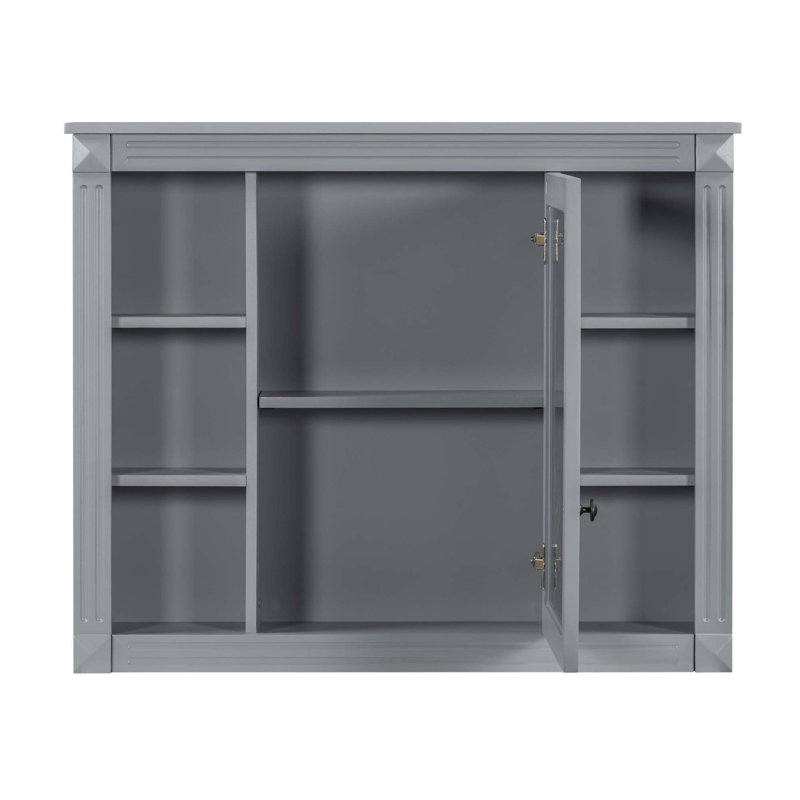 36'' Bathroom Vanity With Top Sink, Royal Mirror Cabinet, Modern Bathroom Storage Cabinet With 2 Soft Closing Doors And 2 Drawers, Single Sink Bathroom Vanity