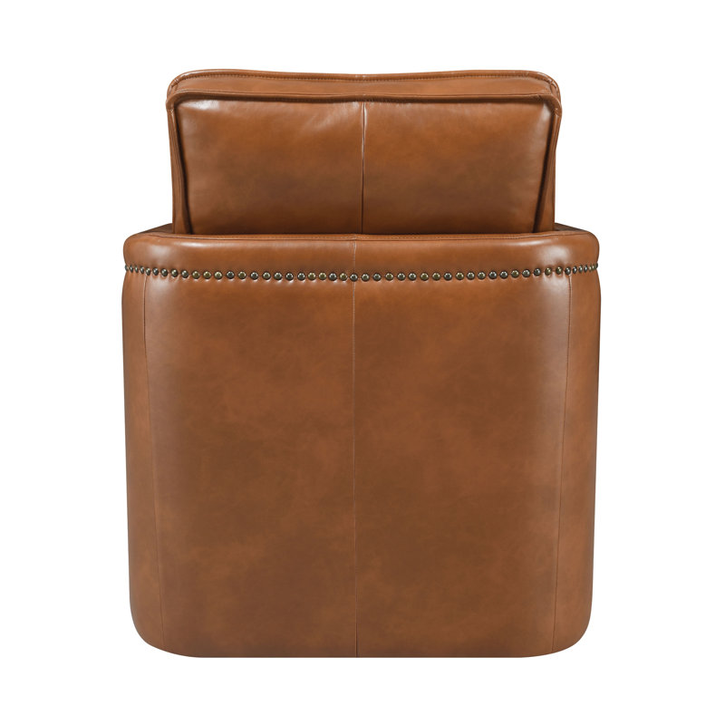 Rocha Brown Leather Aire Swivel Chair W/Glider