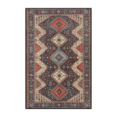 Tapis traditionnel beige / vert / rouge