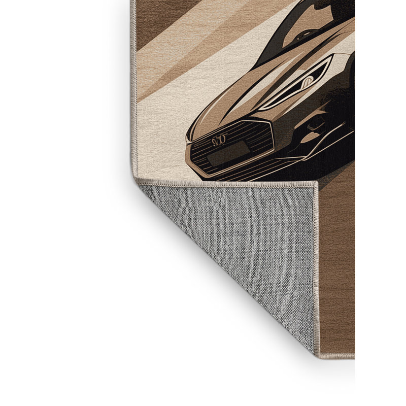 Tapis moderne à hayon lavable à la machine en brun - beige, 2 x 4