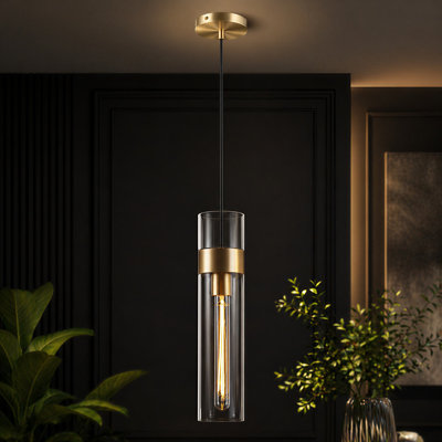 Luminaire suspendu cylindrique à 1 lumière à intensité variable Steban