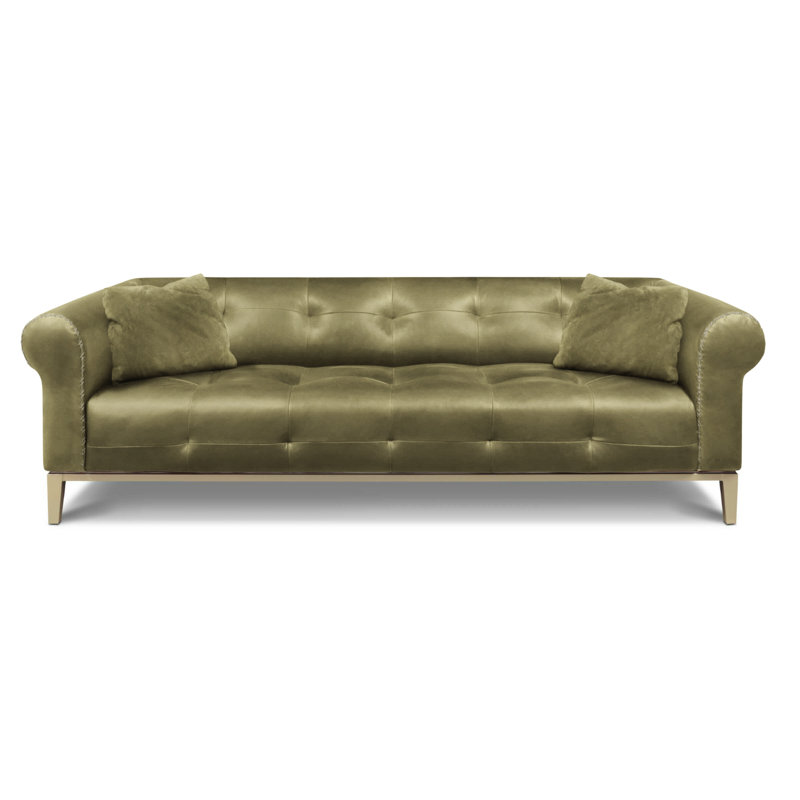 Sloanestreet Leather Sofa, Natural (Soft Touch), Stainless Steel