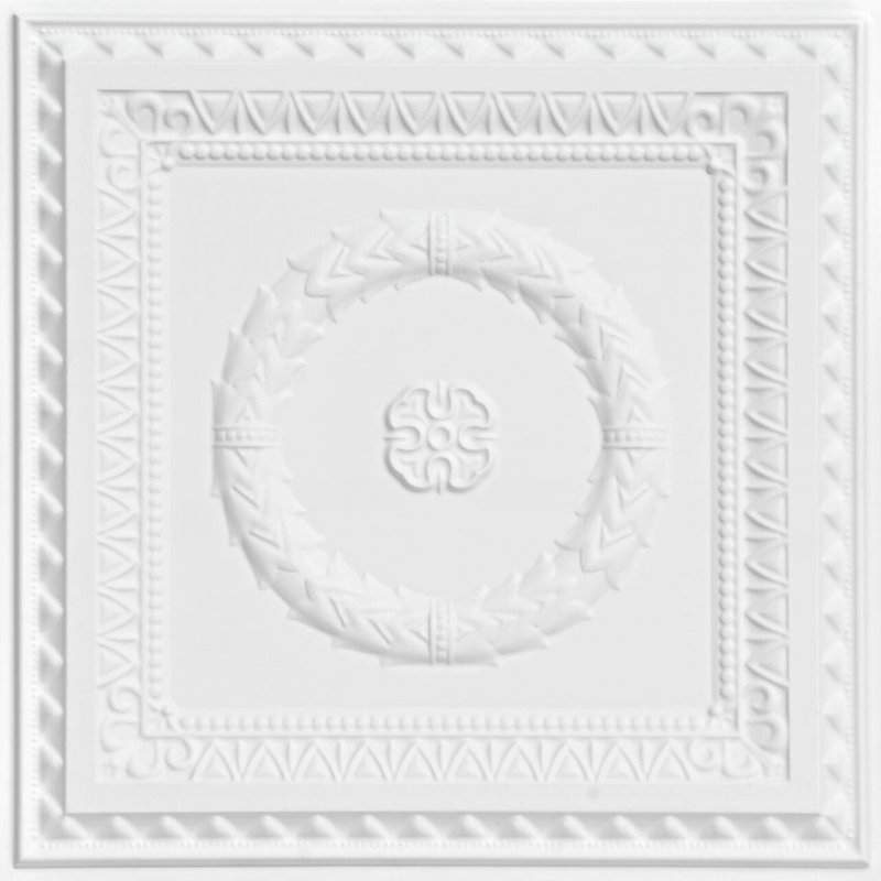 Tuile de plafond Laurel Wreath, Argent, L 24 po x l 24 po