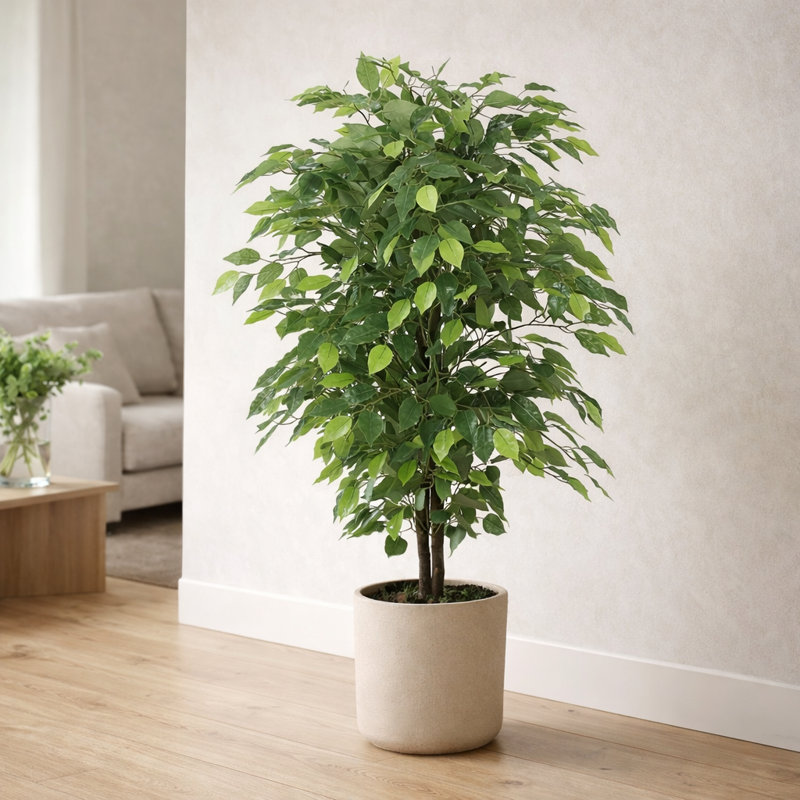 Artificial Ficus Tree Plant 90cm Bush Ficus Realistic Faux Plants.