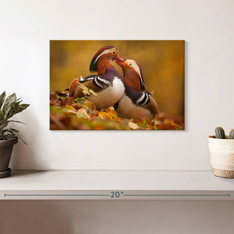 Brampt Loving Mandarin Ducks, 8" H x 12" W