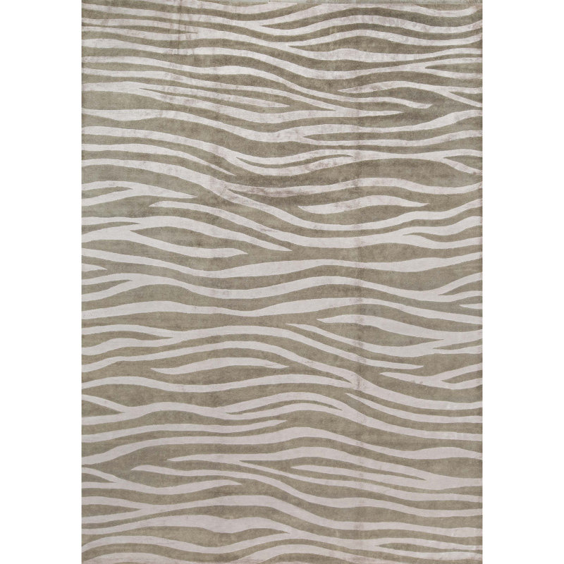 Tapis gris noué à la main de haute qualité