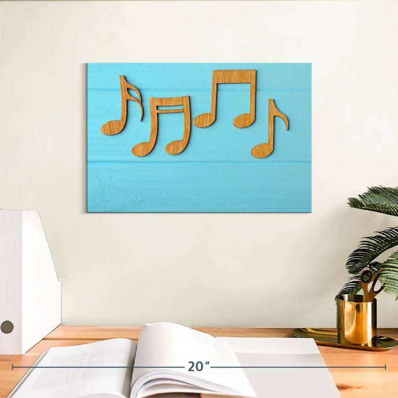 Abarca Wooden Music Notes, 8" H x 12" W