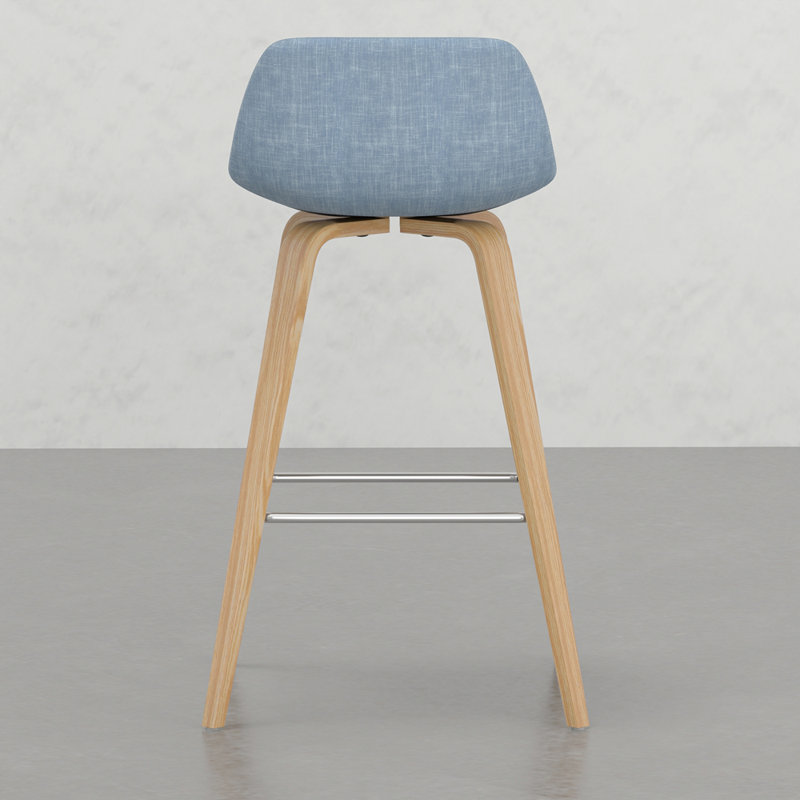 Tabouret à hauteur de comptoir / bar Harvard (ensemble de 2), Bleu, Naturel