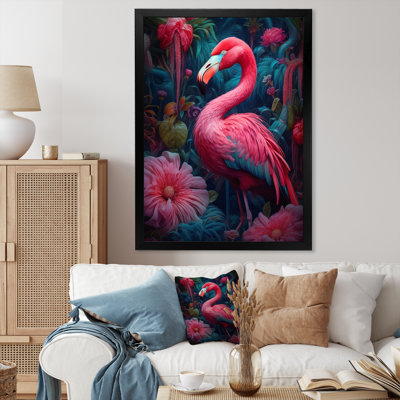 «Tropical Flamingo Grace III - Flamingo», reproduction d'art sur toile