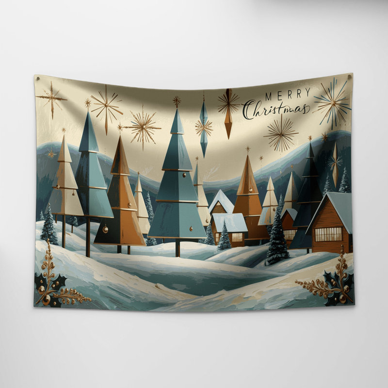 Tapisserie murale «Christmas Retro Christmas Designs», 26 po x 36 po