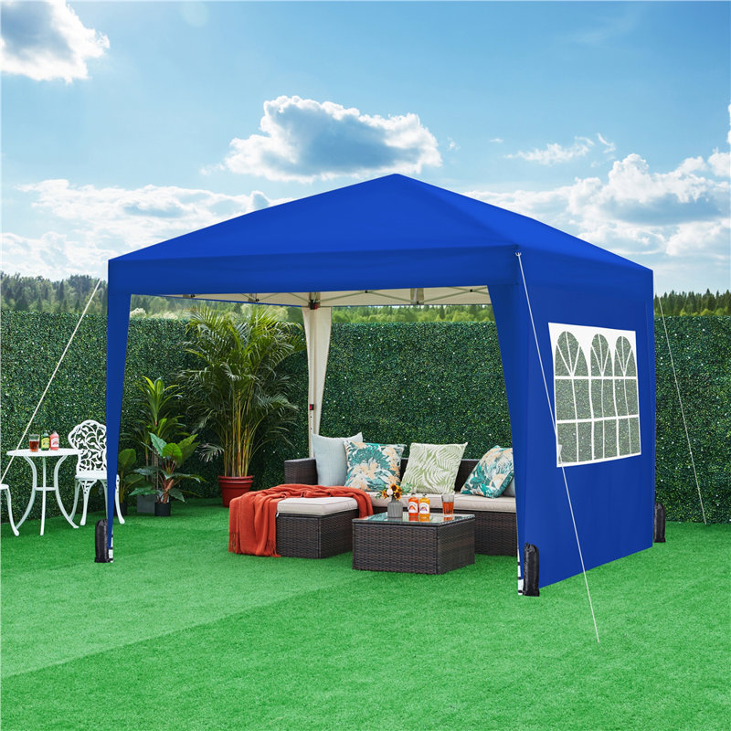 Iron Pop-Up Gazebo, 287cm H x 300cm W x 300cm D, Black