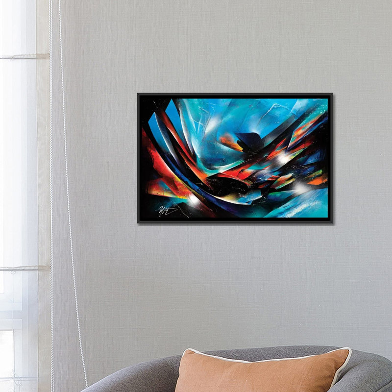 « the color wind », reproduction d’impression sur toile, H 18 po x l 26 po x P 1,5 po, Toile avec cadre noir, Pas de tapis