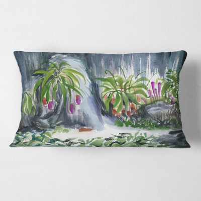 Housse et insert de coussin rectangulaire Tropical Plants Oasis
