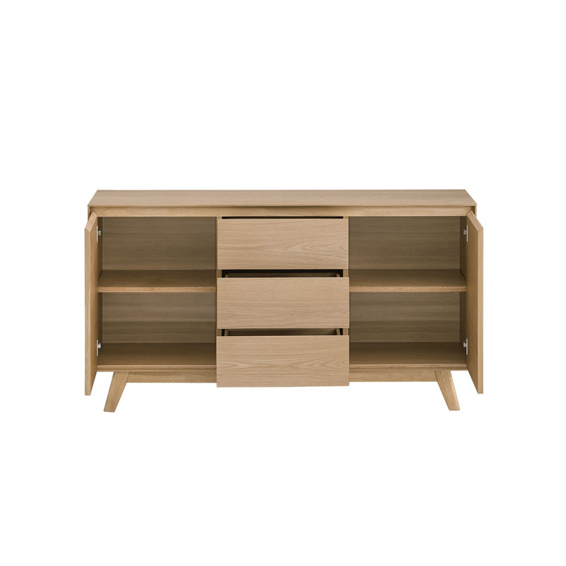 Kasem Oak Finish Server,Sideboard,Buffet table with wood frame