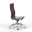  High Back Armless Genuine Leather Task Chair With Aluminum Frame, Armless Desk Chair-959486563