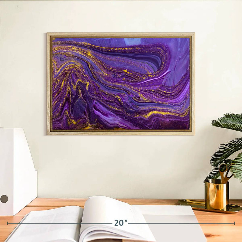 Cerisier mauve, Cadre flottant en bois naturel, 13 po x 9 po