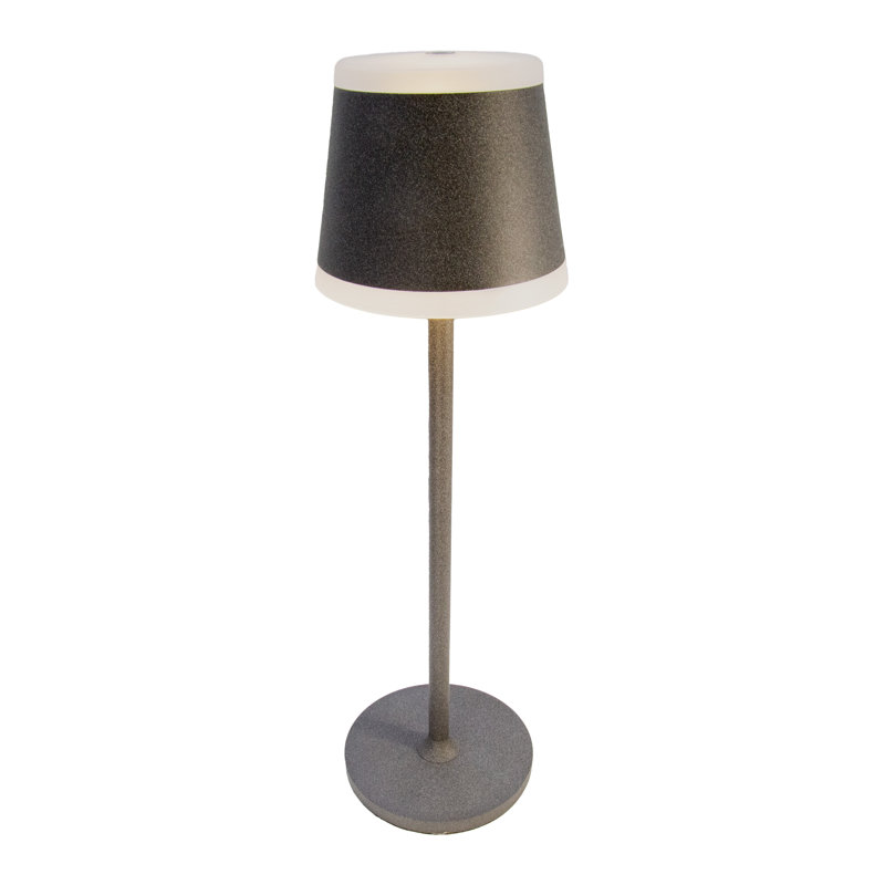 This table lamp is made of metal, Grey