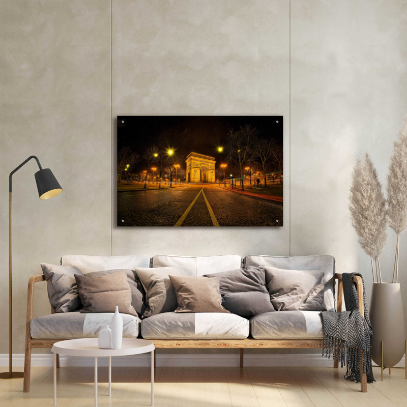 «Arc Night» par Sebastien Lory, art mural en verre acrylique, H 24 po x l 36 po x P 0,2 po