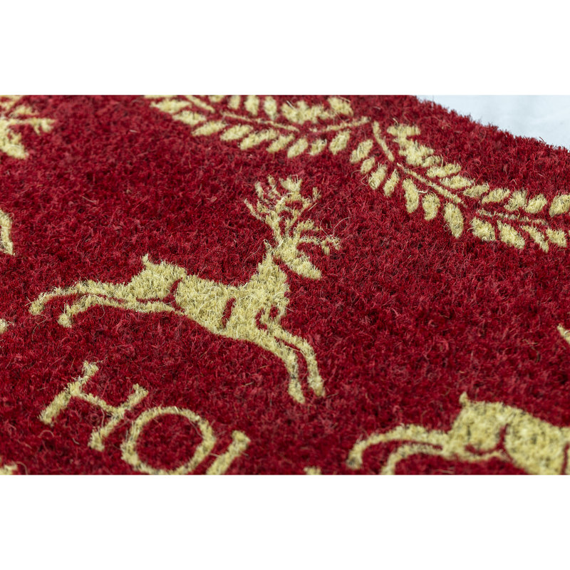 Toute la fibre de coco 35 po x 22 po handwoven tapis pour porte d’extérieur Stowe