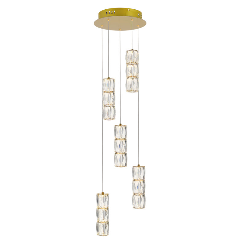 Alfee 5 - Light LED Cluster Pendant, Gold