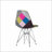 Patchwork Accent Chair Bohemian Style Fabric? Chair with Chromed Legs Geometric Pattern Chair, 18D x 21W x 32H, Set of 2