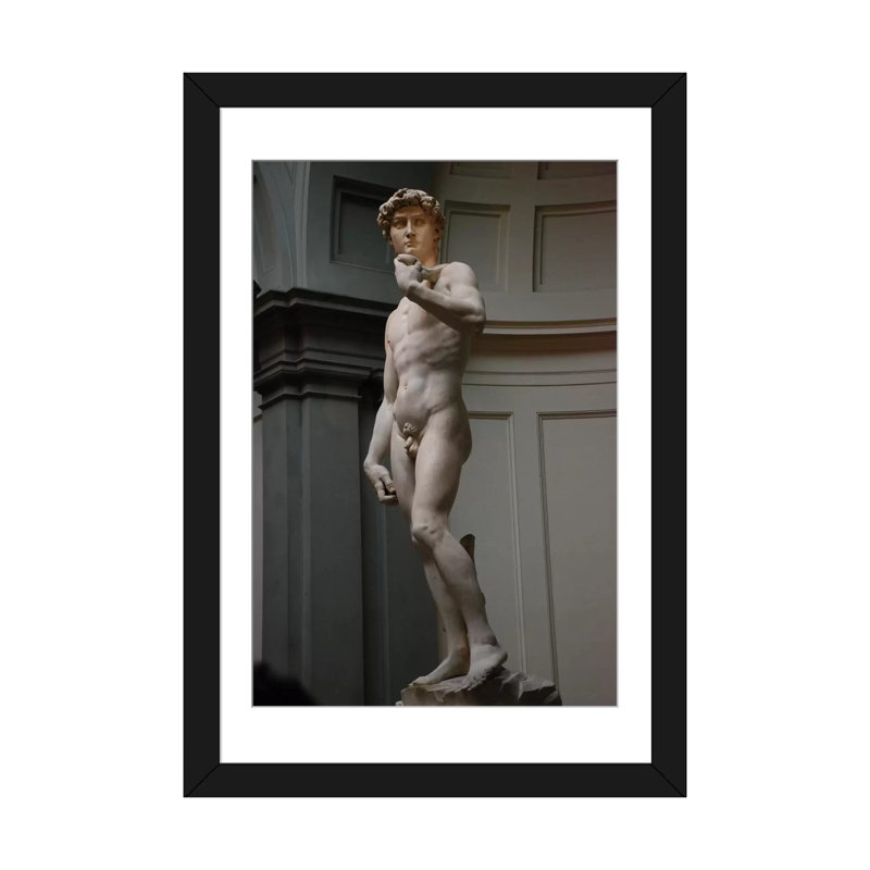 «David» par Michelangelo - Estampe numérique sur toile tendue avec châssis, H 24 po x l 16 po x P 1 po, Blanc
