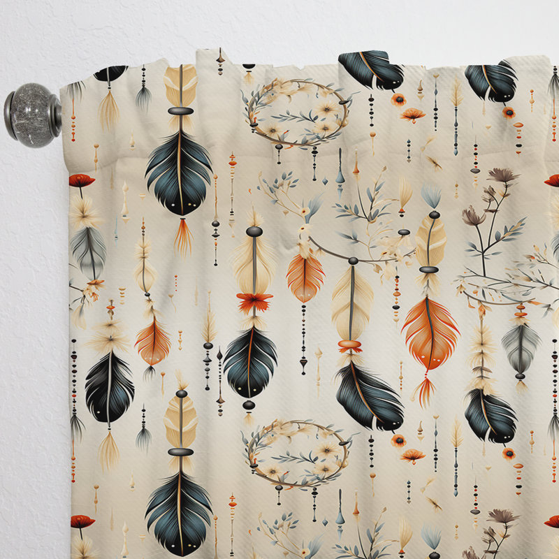 Motif bohème désertique Dreamcatchers - rideau boho - rideau abstrait obscurcissant - 1 panneaux, L 52 po x L 84 po