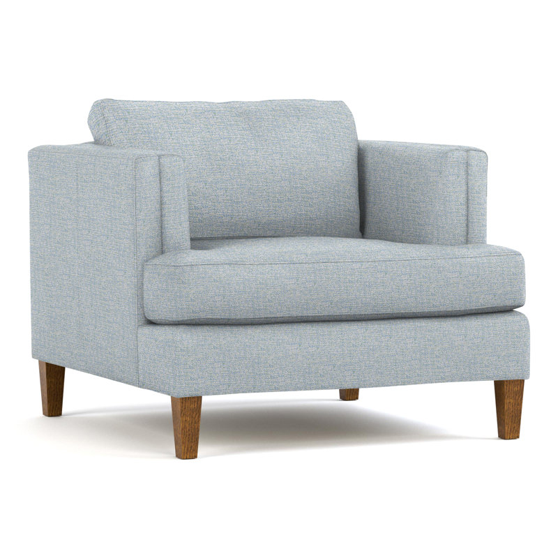 Fauteuil tuxedo avec accoudoirs Surrey Hills, Perigold ‑ céruléen doux au toucher