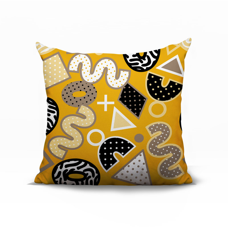 Zyra Abstract Reversible Indoor/Outdoor Square Pillow, Square 18"