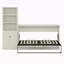 Lit escamotable horizontal simple avec 1 tablette de rangement latérale, lit escamotable, armoire pliante, meuble peu encombrant pour chambre d'amis polyvalente, bureau personnel
