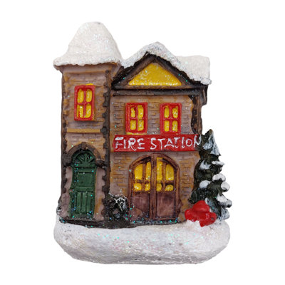 Fire Station Christmas Village  F07-N1-9-6542C