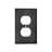 Ageless Iron Single Duplex Outlet Cover in Black Iron