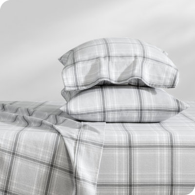 Flannel Machine Woven Plaid Sheet Set