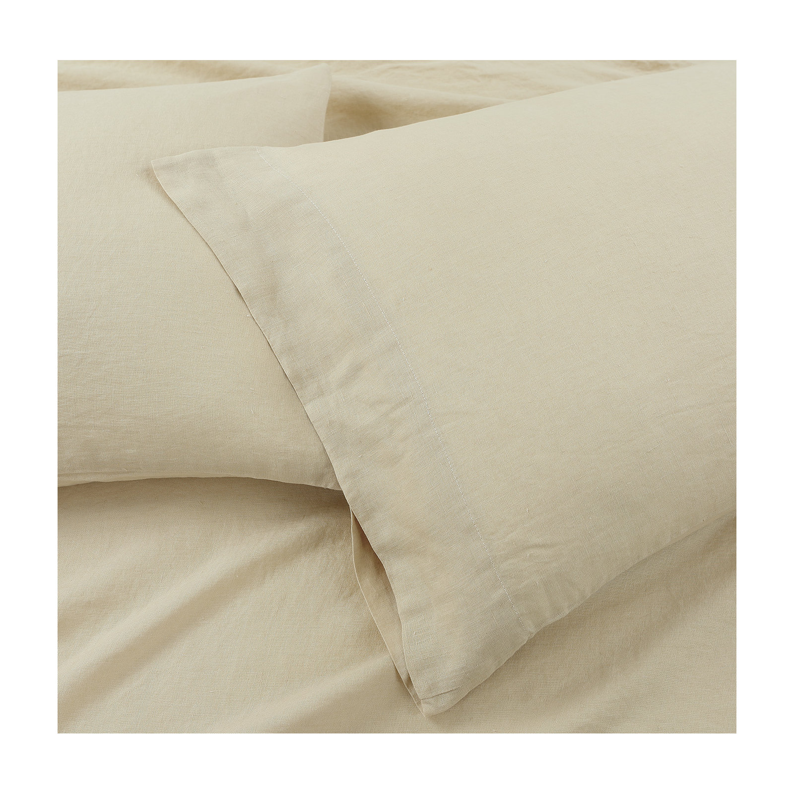 Frazier 100% Linen Machine Woven Sheet Set, California King Sheet Set with 2 Pillowcases, Tan