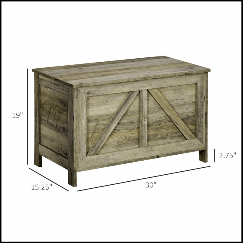 Coffre de rangement de ferme de 30 pouces avec plateau relevable, charnière de sécurité et amplement d'espace pour l'organisation de la chambre à coucher