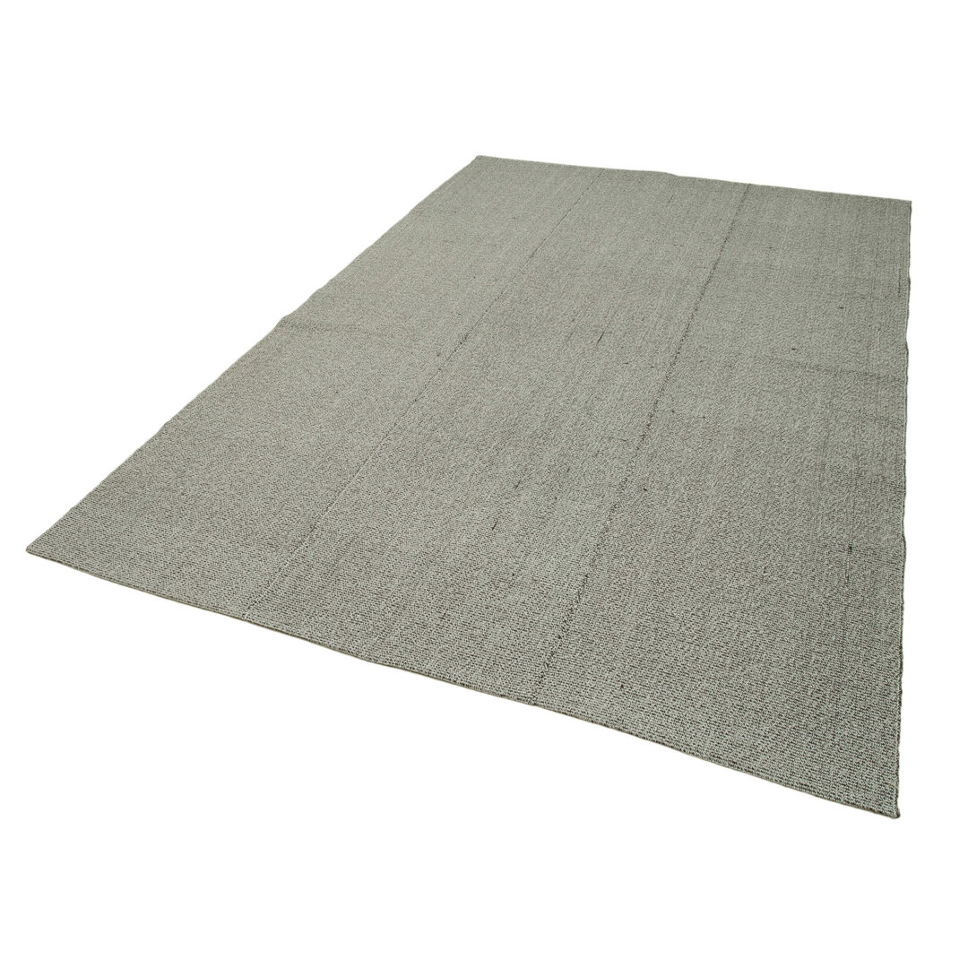 Vintage Flatweave Grey Vintage Wool Handmade Area Rug