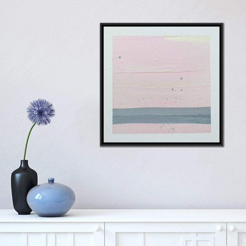 « coucher de soleil ii », impression sur toile, Toile avec cadre noir, Pas de tapis, H 18 po x l 18 po x P 1,5 po