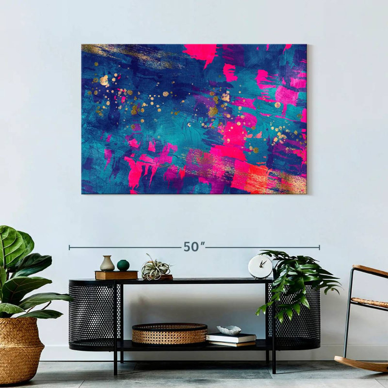 Blue Magenta Abstract Canvas Print, 45" H x 30" W x 1.25" D