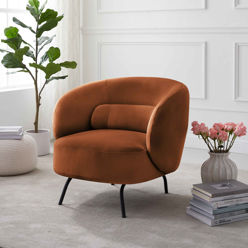 Jura 78Cm Wide Lounge Chair, Curry Velvet