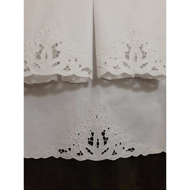 Ensemble 3 serviettes de bain brodées 100% coton