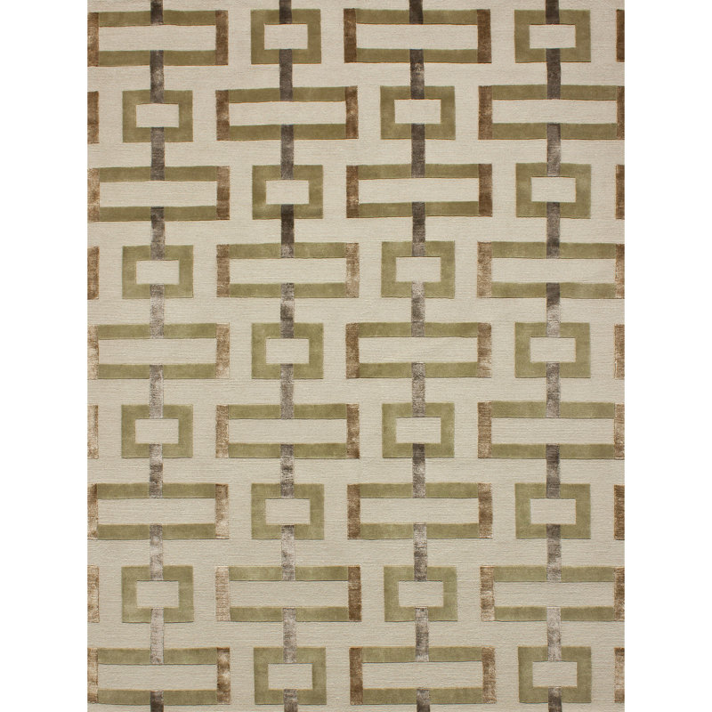 Geometric Area Rug in Cashmere, Rectangle 6' x 9'