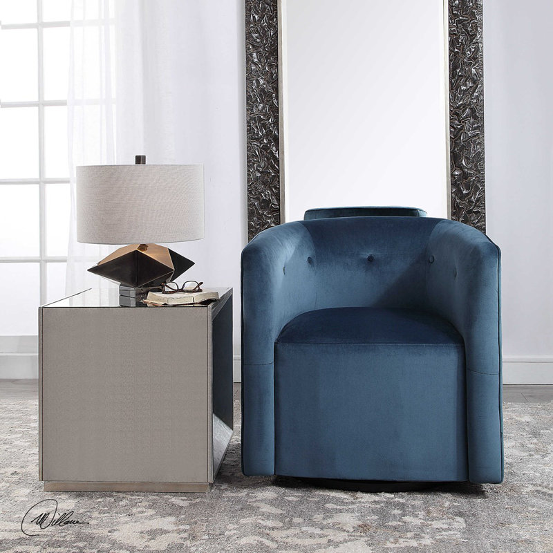 Pico Velvet Swivel Barrel Chair