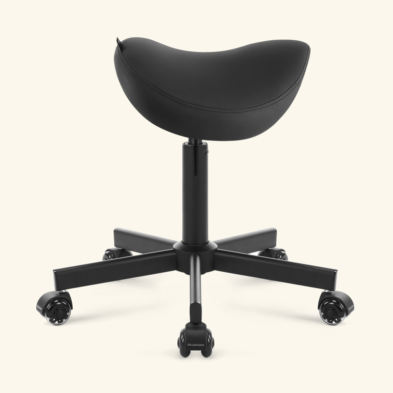 Tabouret à selle ergonomique réglable Latitude Run®, Sans repose-pieds, Noir, noir, noir, noir