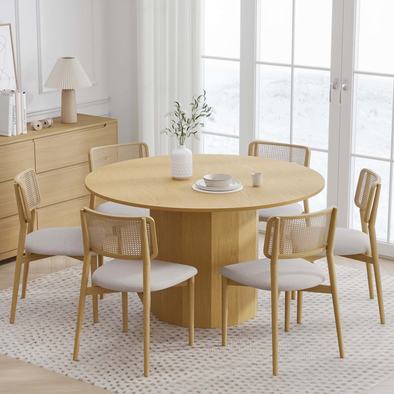 Table de salle à manger en bois massif, H 30 po x L 52 po x l 52 po, Chêne