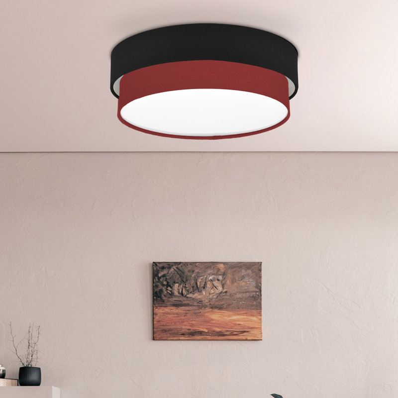 Elanaz Flush Mount, Black, Red