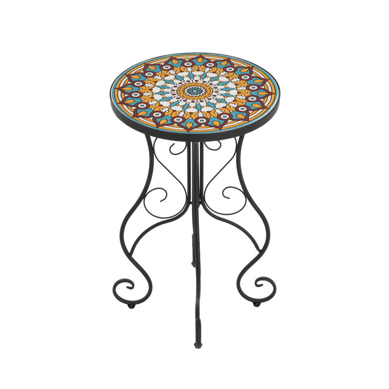 Round Ceramic Outdoor Side Table