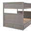 Lit superposé double au dessus d'un lit double avec lit gigogne simple, lit superposé en bois de pin avec garde-corps-760266602