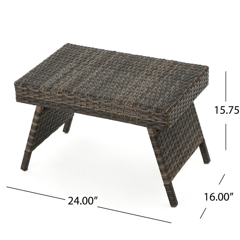 Table en faux style transitionnel avec cadre en fer de 16 po x 24 po et 15,75 po fait à la main, aucun assemblage requis