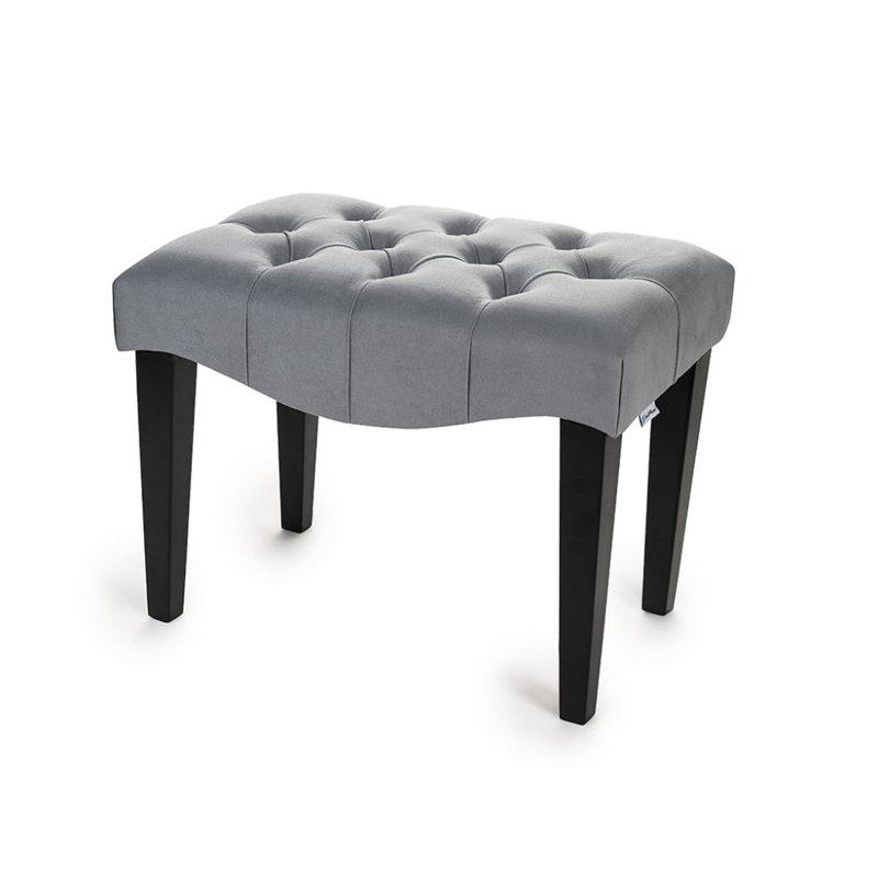 Bedroom Bench Ottoman, H45 x W80 x D30cm, Grey/Black